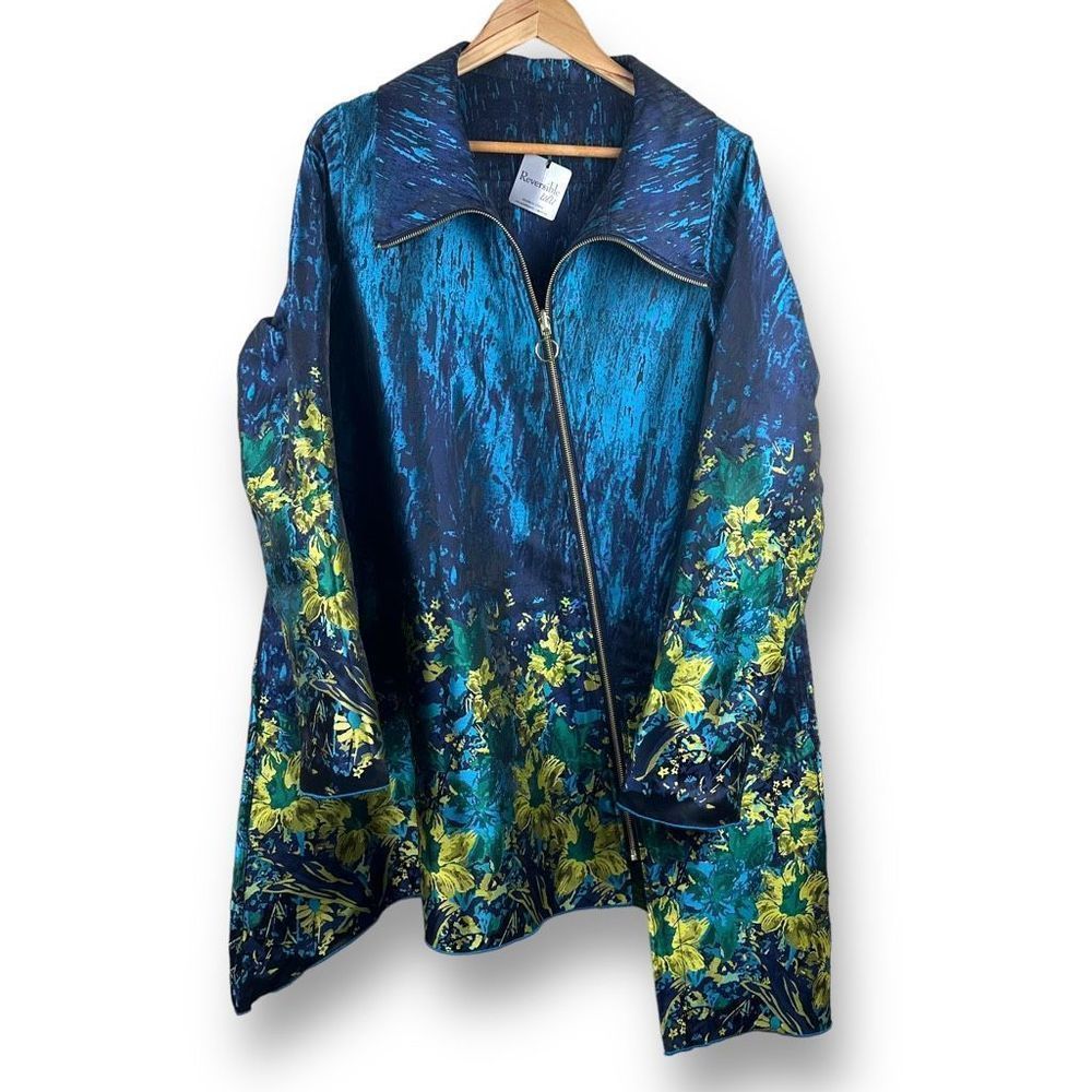 Floral Blue and Green Women's Jacket